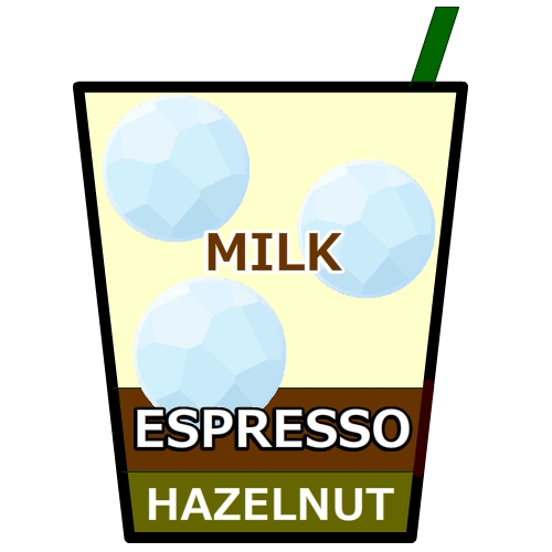 アイス カフェ ヘーゼルナッツ ラテ,Iced Hazelnut Latte,冰榛果拿鐵,아이스 헤이즐넛 라떼
